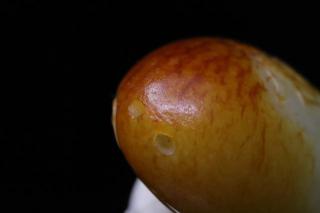 旧藏和田玉籽料枣红皮 招财童子